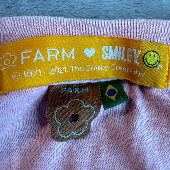 Farm Rio x Smiley T-Shirt Pink/Coral Size Small - Picture 9 of 13